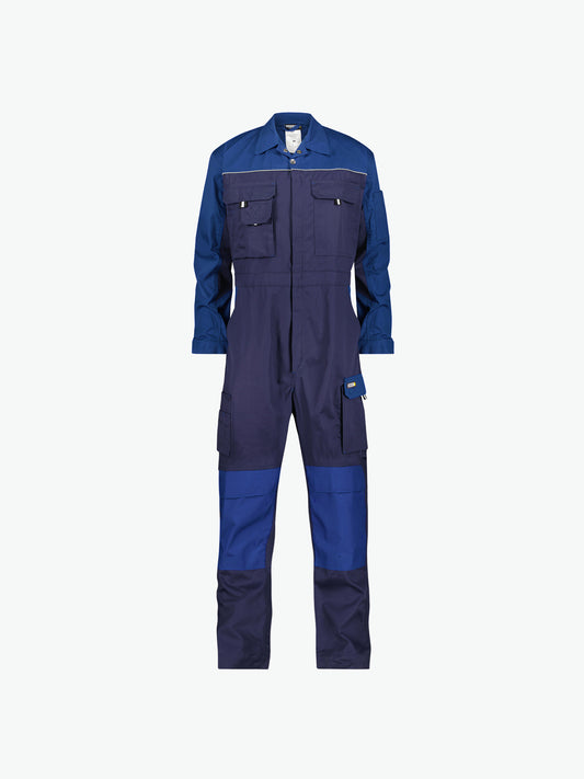 Dassy Cannes Tweekleurige overall met kniezakken - Marineblauw/Korenblauw Werkbroek Dassy