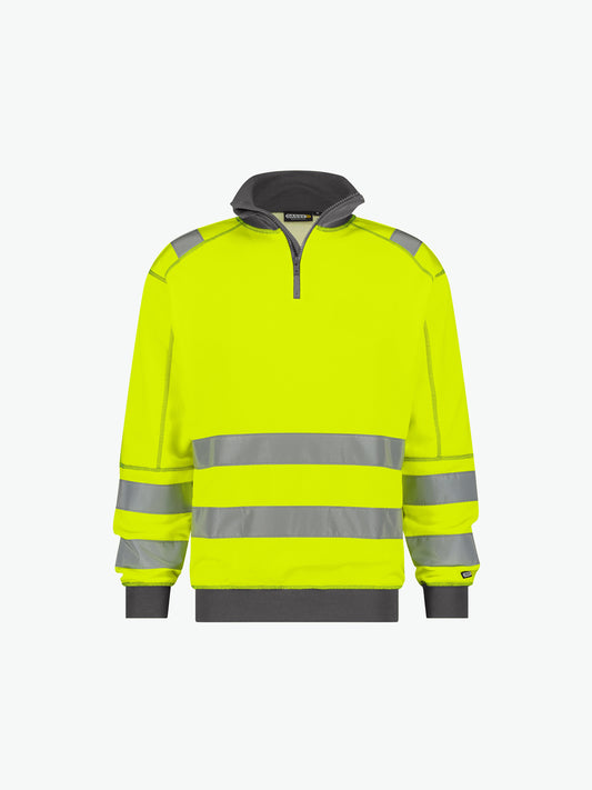 Dassy Denver Hogezichtbaarheidssweater - Fluogeel/Cementgrijs Werksweater HiVis Dassy