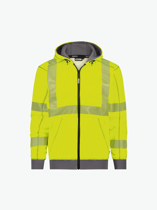 Dassy Evans Hogezichtbaarheidshoodie - Fluogeel/Cementgrijs Werksweater HiVis Dassy