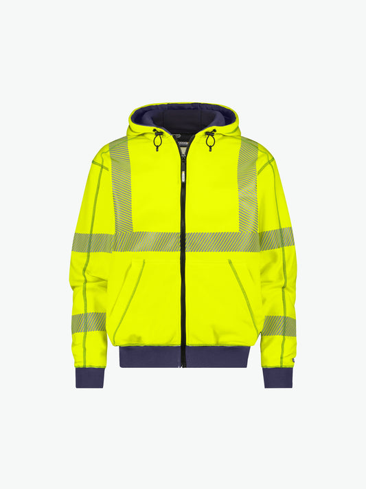 Dassy Evans Hogezichtbaarheidshoodie - Fluogeel/Marineblauw Werksweater HiVis Dassy