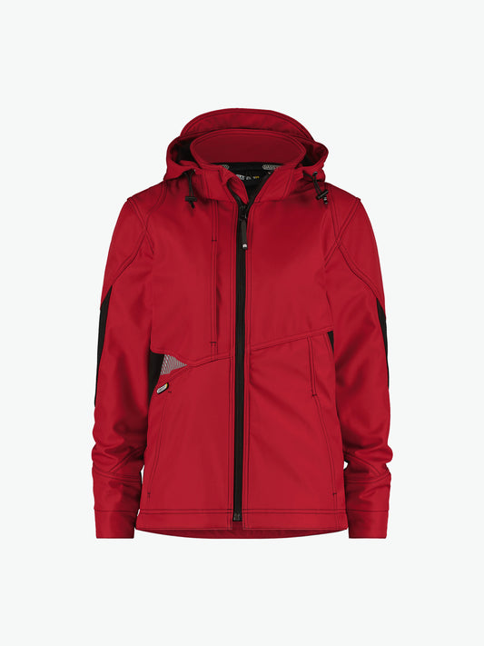 Dassy Gravity Women Softshelljas voor dames - Rood/Zwart Werkjas Softshell Dames Dassy