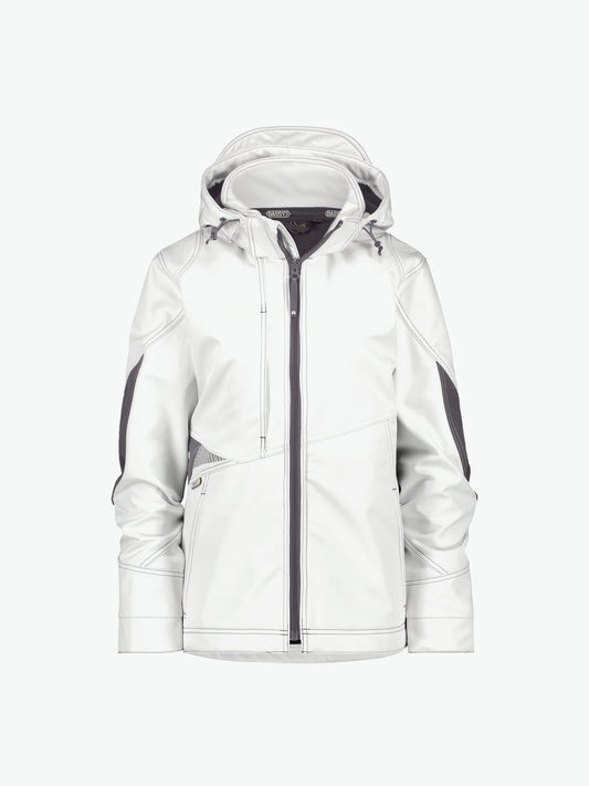 Dassy Gravity Women Softshelljas voor dames - Wit/Antracietgrijs Werkjas Softshell Dames Dassy
