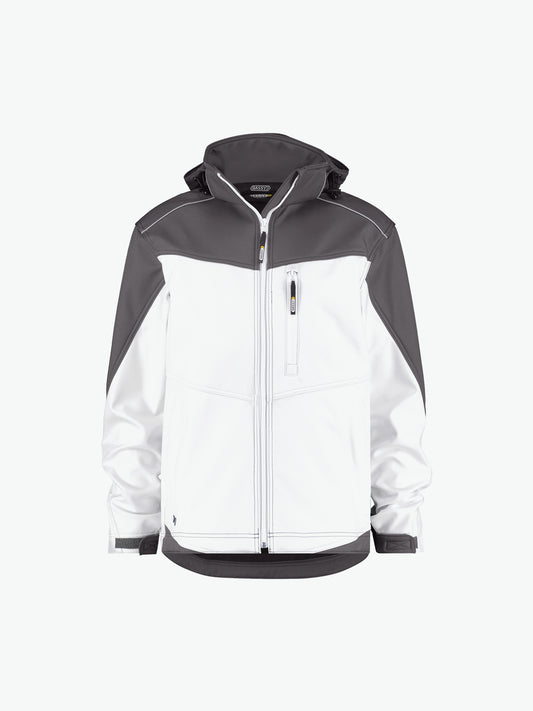 Dassy Jakarta Tweekleurige softshelljas - Wit/Cementgrijs Werkjas Softshell Dassy