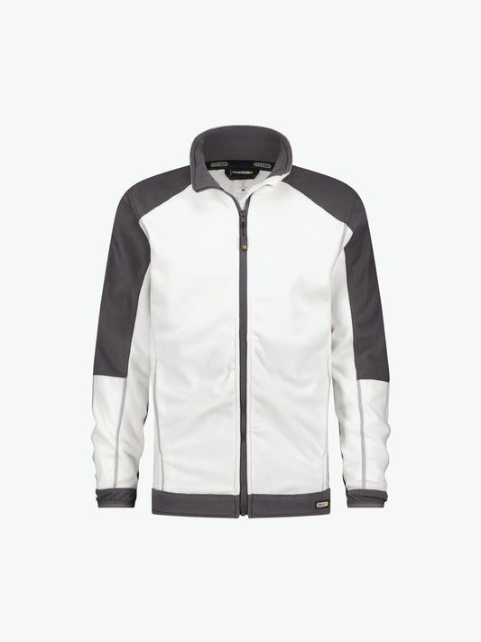 Dassy Kazan Tweekleurige fleecevest - Wit/Cementgrijs Werkvest Fleece Dassy