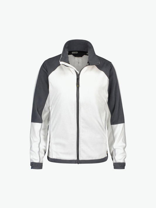 Dassy Kazan Women Tweekleurige fleecevest voor dames - Wit/Cementgrijs Werkvest Fleece Dames Dassy