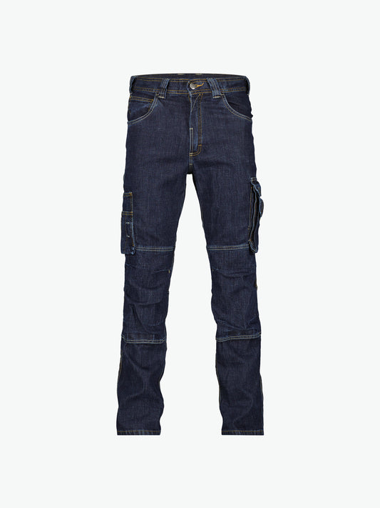 Dassy Knoxville Stretch werkjeans met kniezakken - Jeansblauw Werkbroek Dassy