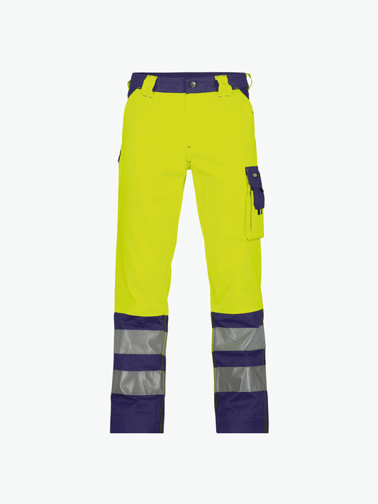 Dassy Lancaster Hogezichtbaarheidsbroek - Fluogeel/Marineblauw Werkbroek HiVis Dassy