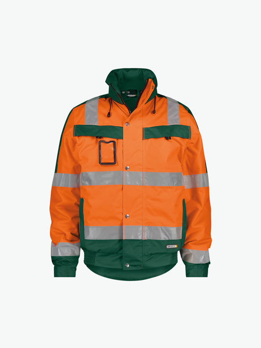 Dassy Lima Hogezichtbaarheidswinterjas - Fluo-Oranje/Flessengroen Werkjas HiVis Dassy