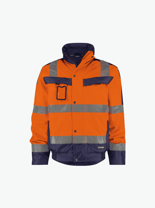 Dassy Lima Hogezichtbaarheidswinterjas - Fluo-Oranje/Marineblauw Werkjas HiVis Dassy
