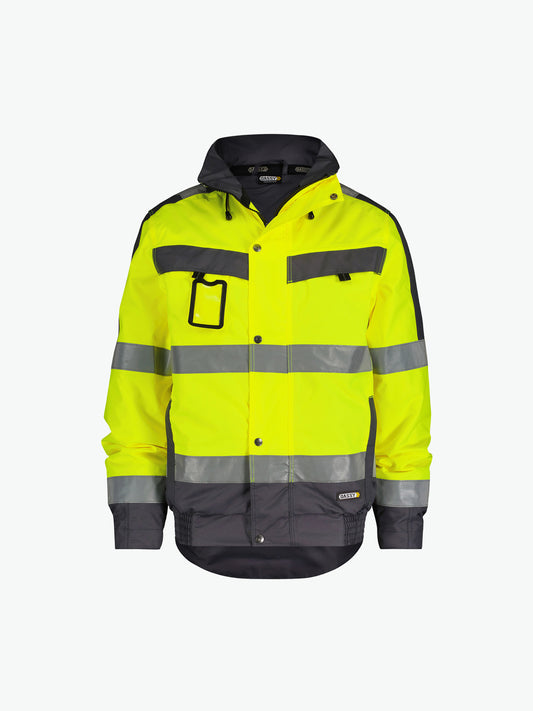 Dassy Lima Hogezichtbaarheidswinterjas - Fluogeel/Cementgrijs Werkjas HiVis Dassy