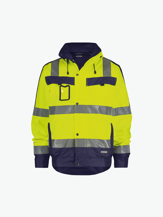 Dassy Lima Hogezichtbaarheidswinterjas - Fluogeel/Marineblauw Werkjas HiVis Dassy