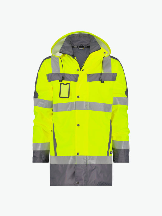 Dassy Limasol Hogezichtbaarheidsparka - Fluogeel/Cementgrijs Werkjas HiVis Dassy