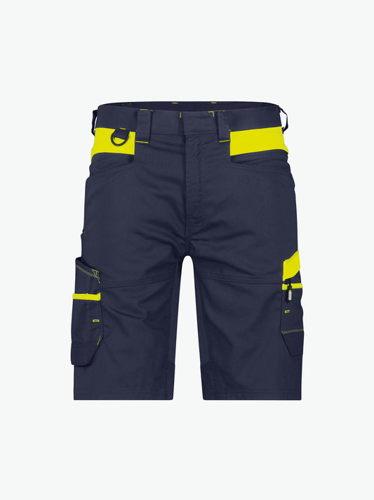 Dassy Manilla Werkshort met stretch - Nachtblauw/Fluogeel Korte Werkbroek Dassy