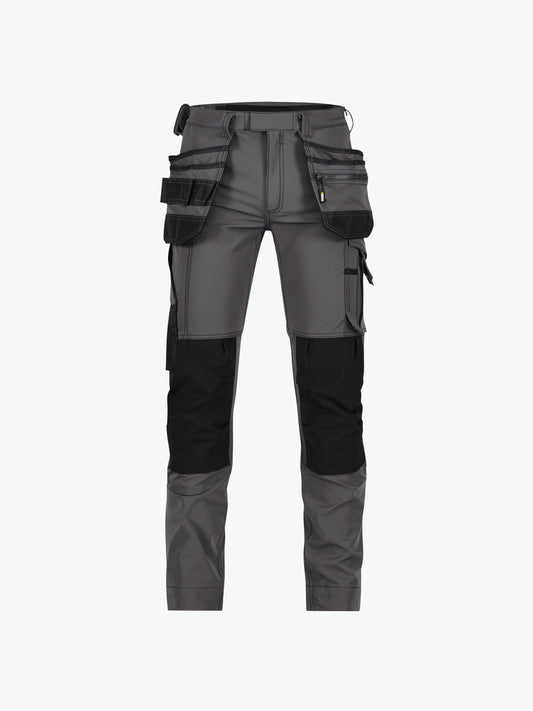 Dassy Matrix Stretch holsterzakkenbroek met kniezakken - Antracietgrijs/Zwart Werkbroek Dassy