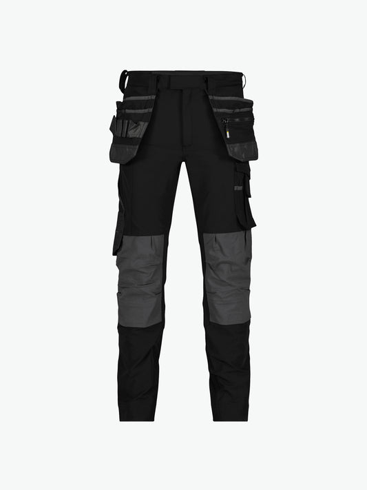 Dassy Matrix Stretch holsterzakkenbroek met kniezakken - Zwart/Antracietgrijs Werkbroek Dassy