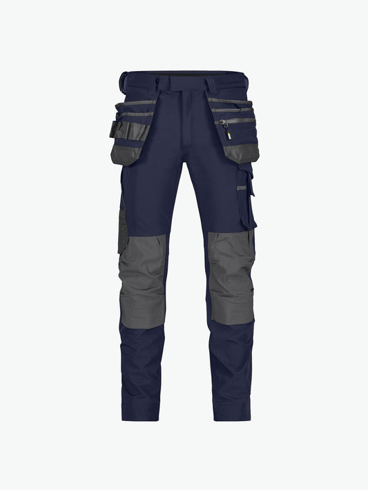 Dassy Matrix Stretch holsterzakkenbroek met kniezakken - Nachtblauw/Antracietgrijs Werkbroek Dassy