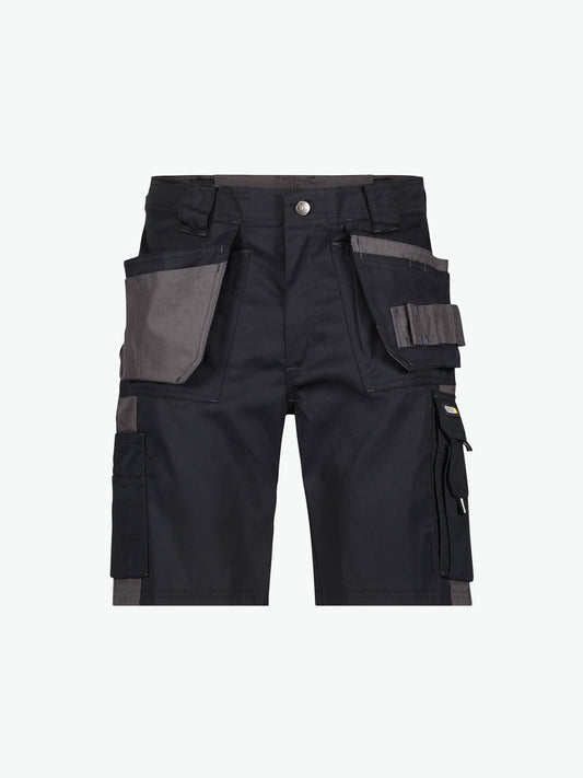 Dassy Monza Tweekleurige holsterzakkenshort - Zwart/Cementgrijs Korte Werkbroek Dassy
