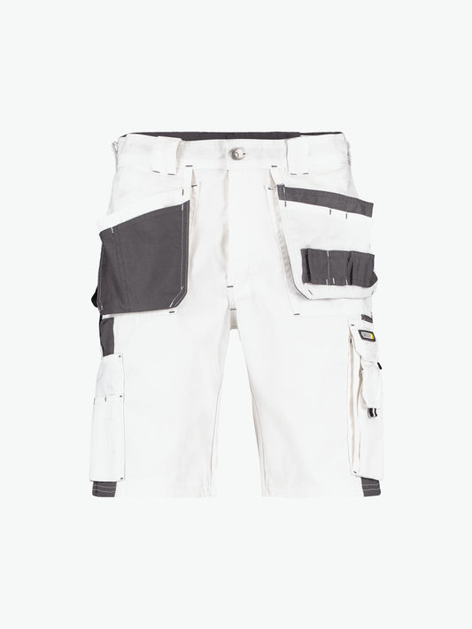 Dassy Monza Tweekleurige holsterzakkenshort - Wit/Cementgrijs Korte Werkbroek Dassy