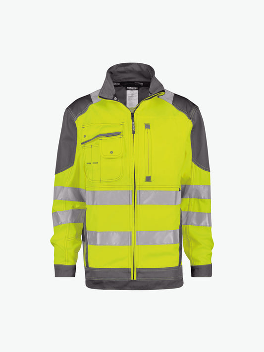 Dassy Orlando Hoge zichtbaarheidsvest - Fluogeel/Cementgrijs Werkjas Hivis Dassy