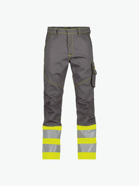 Dassy Phoenix Hogezichtbaarheidsbroek - Cementgrijs/Fluogeel Werkbroek HiVis Dassy
