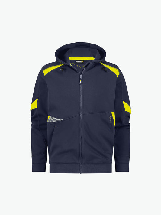 Dassy Santos Hoodie - Nachtblauw/Fluogeel Werkhoodie Dassy
