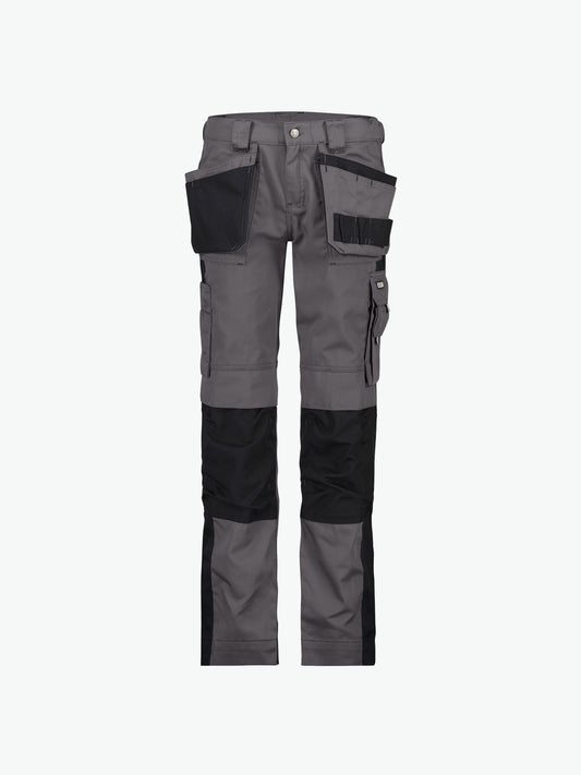 Dassy Seattle Women Tweekleurige holsterzakkenbroek met kniezakken voor dames - Cementgrijs/Zwart Werkbroek Dames Dassy