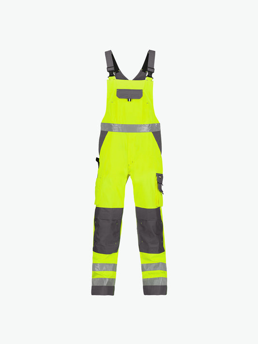 Dassy Toulouse Hogezichtbaarheidsbretelbroek met kniezakken - Fluogeel/Cementgrijs Werkbroek HiVis Dassy