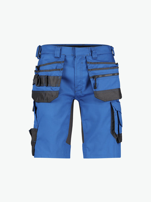 Dassy Trix Holsterzakkenshort met stretch - Azuurblauw/Antracietgrijs Korte Werkbroek Dassy