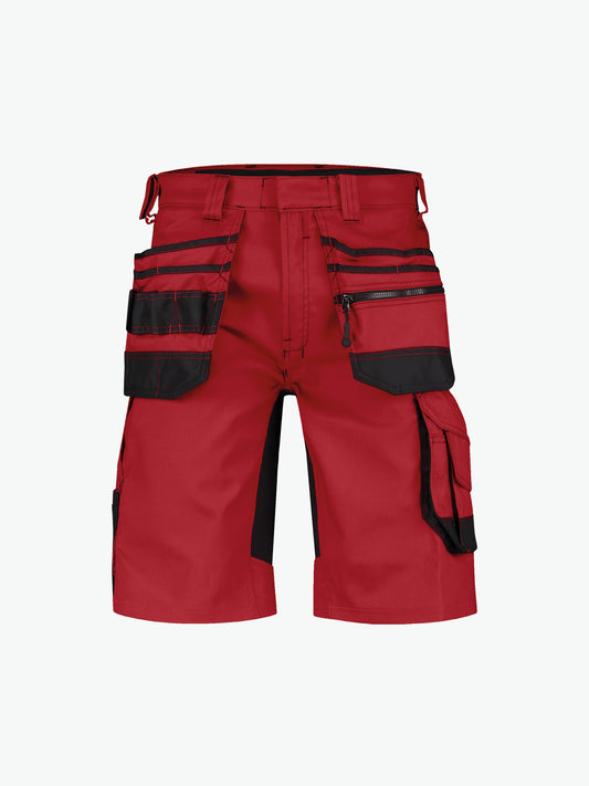Dassy Trix Holsterzakkenshort met stretch - Rood/Zwart Korte Werkbroek Dassy