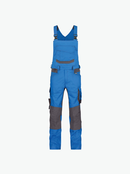 Dassy Tronix Bretelbroek met stretch en kniezakken - Azuurblauw/Antracietgrijs Werkbroek Dassy