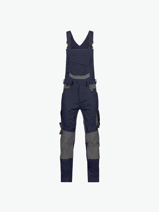 Dassy Tronix Bretelbroek met stretch en kniezakken - Nachtblauw/Antracietgrijs Werkbroek Dassy