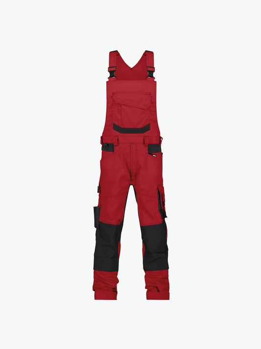 Dassy Tronix Bretelbroek met stretch en kniezakken - Rood/Zwart Werkbroek Dassy