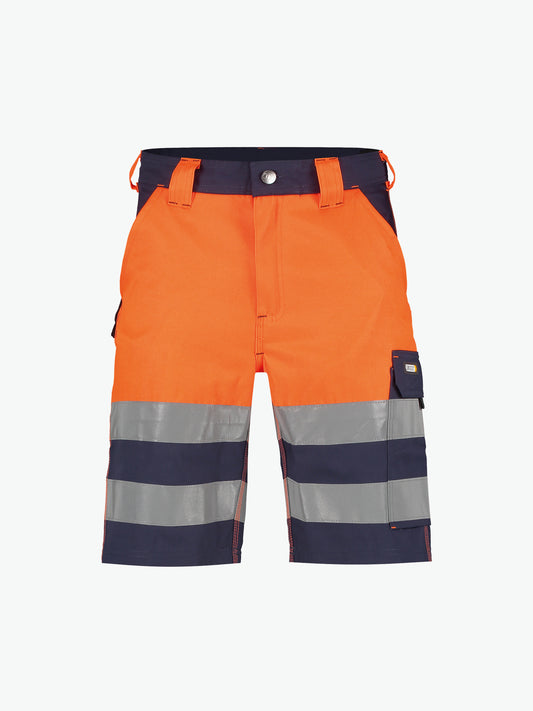 Dassy Venna Hogezichtbaarheidsshort - Marineblauw/Fluo-Oranje Korte Werkbroek HiVis Dassy