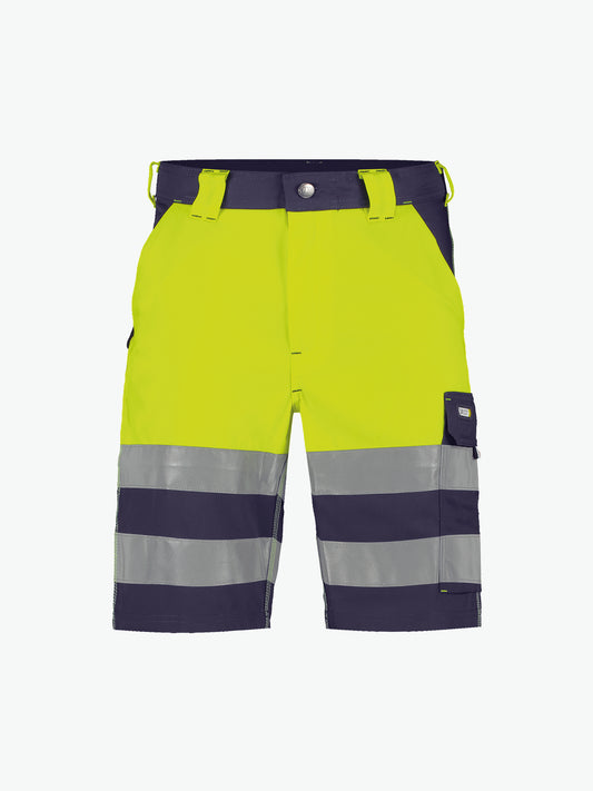Dassy Venna Hogezichtbaarheidsshort - Marineblauw/Fluogeel Korte Werkbroek HiVis Dassy