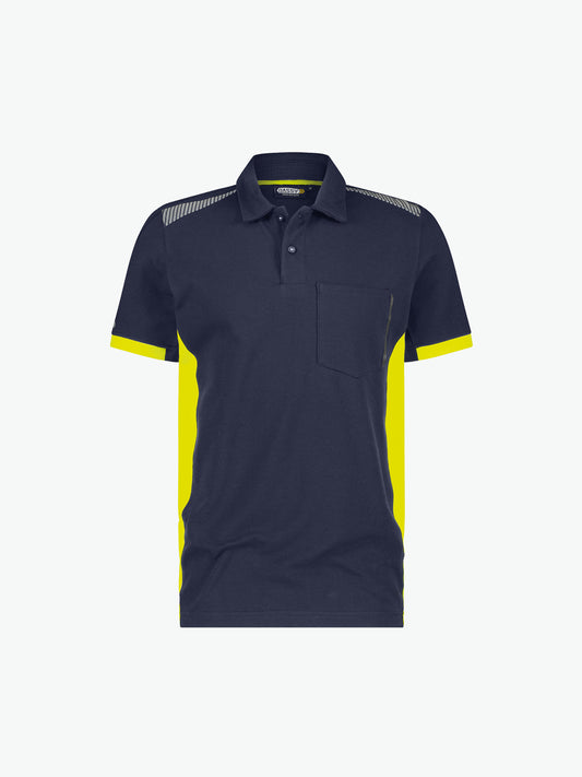 Dassy Veracruz Polo - Nachtblauw/Fluogeel Werkpolo Dassy