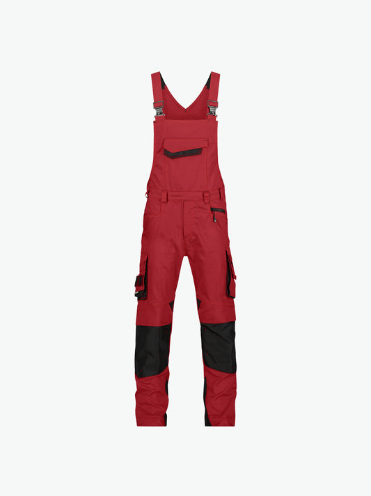 Dassy Voltic Bretelbroek met kniezakken - Rood/Zwart Werkbroek Dassy