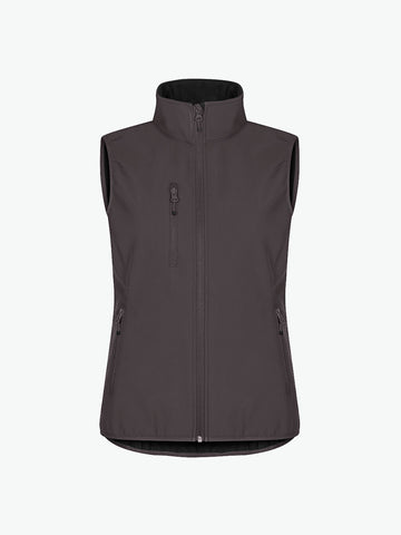 Clique Classic Softshell Vest Women - Donkergrijs Softshell Jas Clique XS