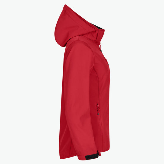 Clique Classic Softshell Hoody Jacket Women - Rood Softshell Jas Clique