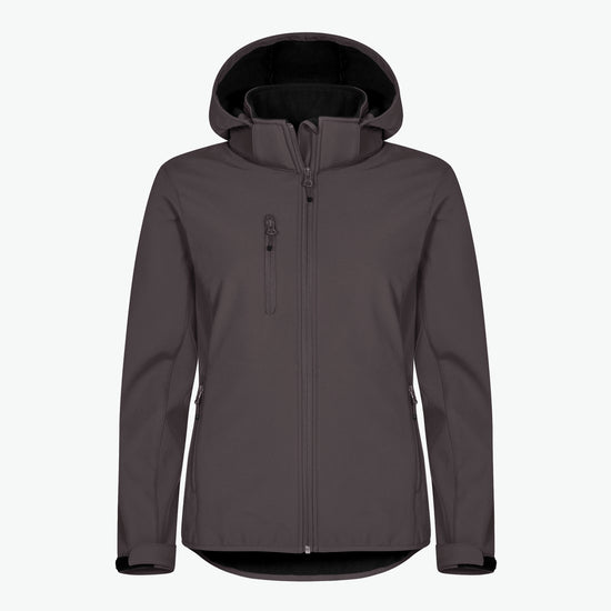 Clique Classic Softshell Hoody Jacket Women - Donkergrijs Softshell Jas Clique XS