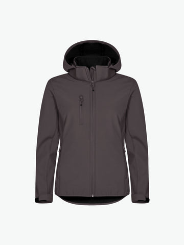 Clique Classic Softshell Hoody Jacket Women - Donkergrijs Softshell Jas Clique XS