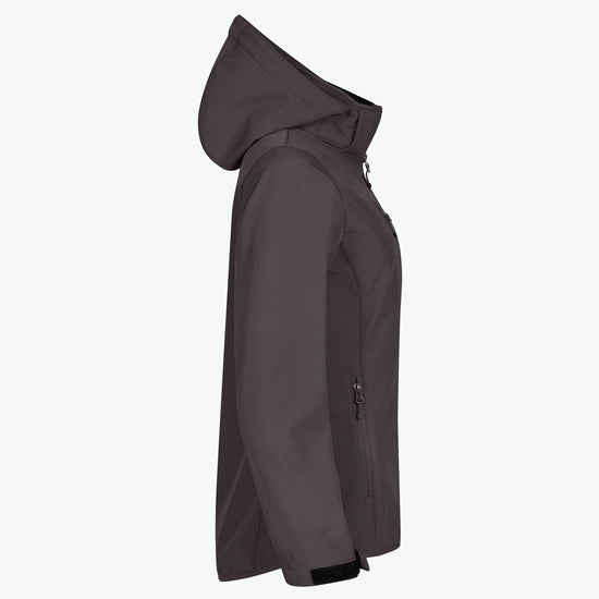 Clique Classic Softshell Hoody Jacket Women - Donkergrijs Softshell Jas Clique