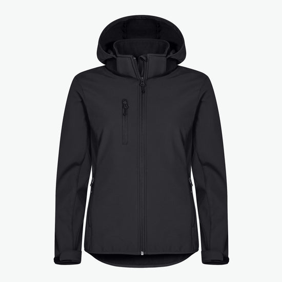 Clique Classic Softshell Hoody Jacket Women - Zwart Softshell Jas Clique XS