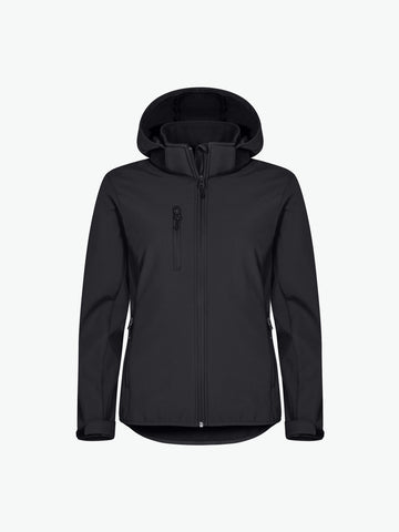 Clique Classic Softshell Hoody Jacket Women - Zwart Softshell Jas Clique XS
