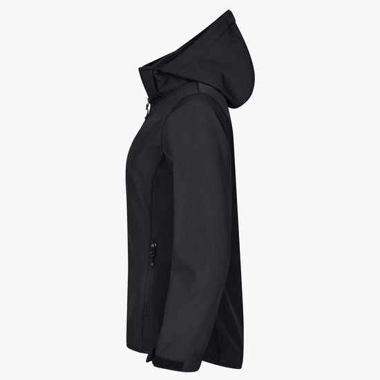 Clique Classic Softshell Hoody Jacket Women - Zwart Softshell Jas Clique