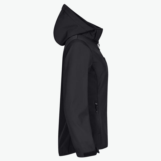 Clique Classic Softshell Hoody Jacket Women - Zwart Softshell Jas Clique