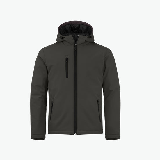 Clique Padded Hoody Softshell Jacket - Donkergrijs Softshell Jas Clique XS