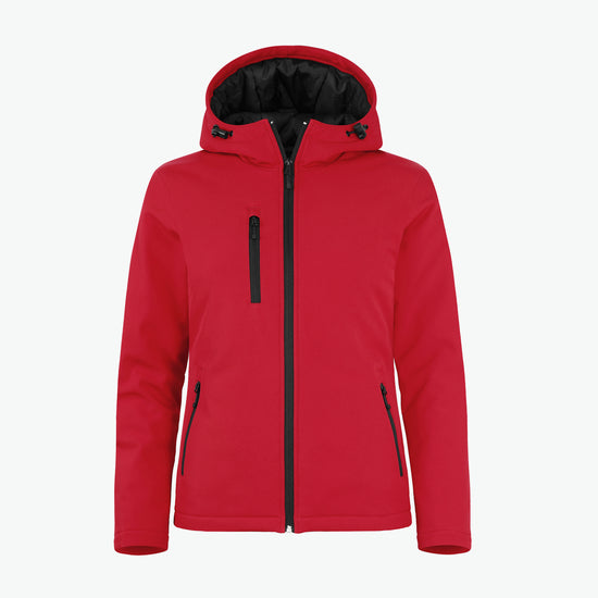 Clique Padded Hoody Softshell Jacket Women - Rood Softshell Jas Clique XS