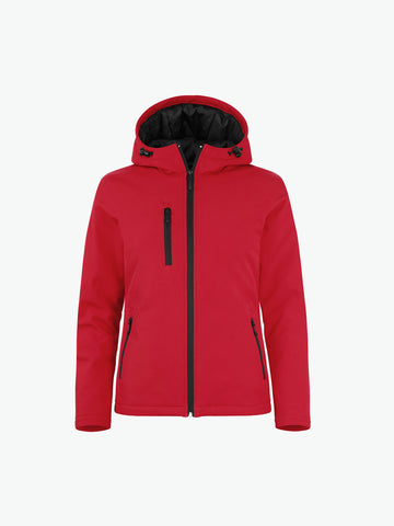 Clique Padded Hoody Softshell Jacket Women - Rood Softshell Jas Clique XS