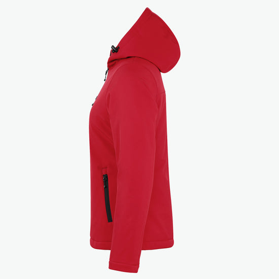 Clique Padded Hoody Softshell Jacket Women - Rood Softshell Jas Clique