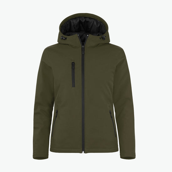 Clique Padded Hoody Softshell Jacket Women - Mistgroen Softshell Jas Clique XS